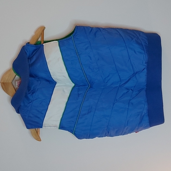 Ladies Groggy Vest, 70s Style, Blue, Green and White, Puffer, Size Small - Picture 2 of 8